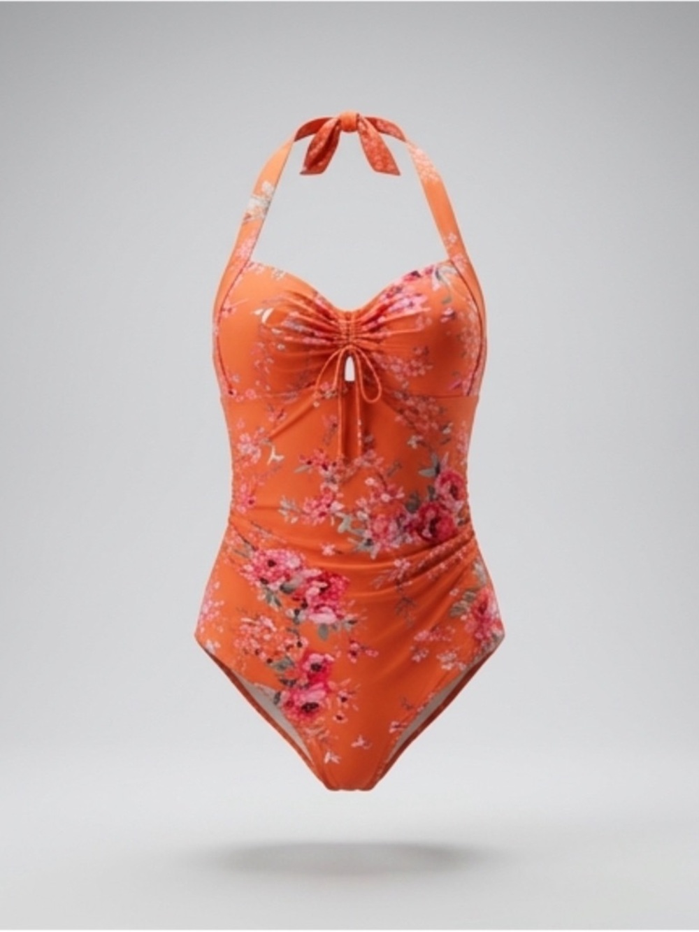 Floral Orange One-Piece Swimsuit